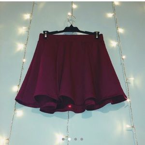 Burgundy Purple Patterned Miniskirt!